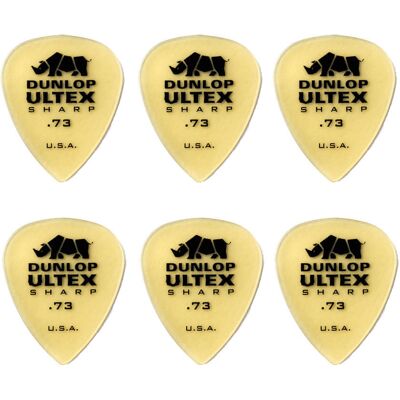 Dunlop Ultex Sharp 0,73 mm plektre (6 stk.) Dunlop Ultex Sharp 0,73 mm plektre (6 stk.)
