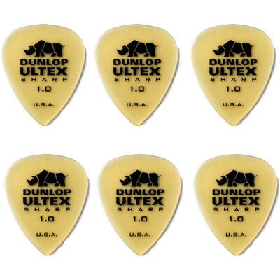 Dunlop Ultex Sharp 1,0 mm plektre (6 stk.) Dunlop Ultex Sharp 1,0 mm plektre (6 stk.)