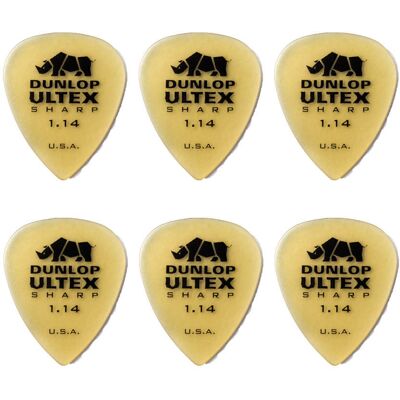 Dunlop Ultex Sharp 1,14 mm plektre (6 stk.) Dunlop Ultex Sharp 1,14 mm plektre (6 stk.)