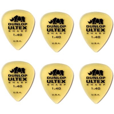 Dunlop Ultex Sharp 1,40 mm plektre (6 stk.) Dunlop Ultex Sharp 1,40 mm plektre (6 stk.)