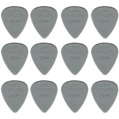 Dunlop Nylon Standard 0,60 mm plektre (12 stk.) Dunlop Nylon Standard 0,60 mm plektre (12 stk.)