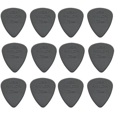 Dunlop Nylon Standard 0,73 mm plektre (12 stk.) Dunlop Nylon Standard 0,73 mm plektre (12 stk.)