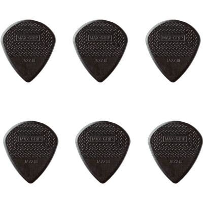 Dunlop Nylon Max Grip Jazz III Stiffo plektre (6 stk.) Dunlop Nylon Max Grip Jazz III Stiffo plektre (6 stk.)