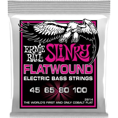 Ernie Ball 2814 Cobalt Flatwound bas-strenge, 045-100 Ernie Ball 2814 Cobalt Flatwound bas-strenge, 045-100