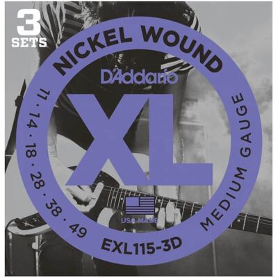 D'Addario EXL115-3D el-guitar-strenge, 011-049 (3 sæt) D'Addario EXL115-3D el-guitar-strenge, 011-049 (3 sæt)