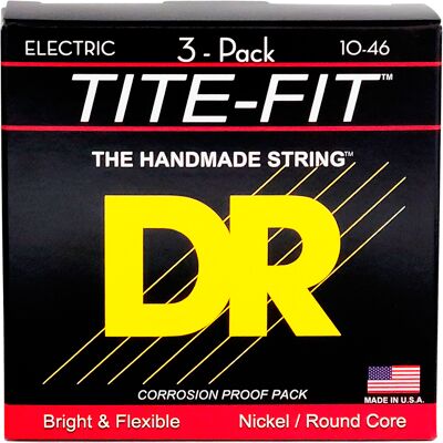 DR Strings MT-10-3PK Tite-fit el-guitar-strenge, 010-046 (3 sæt) DR Strings MT-10-3PK Tite-fit el-guitar-strenge, 010-046 (3 sæt)