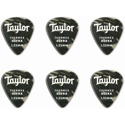 Taylor Thermex ultra picks black onyx 1,25mm plektre (6 stk) Taylor Thermex ultra picks black onyx 1,25mm plektre (6 stk)