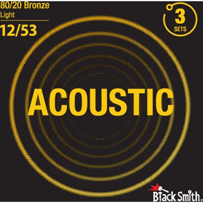 BlackSmith BR-1253-3P western-guitar-strenge, 012-053 (3 SÆT) BlackSmith BR-1253-3P western-guitar-strenge, 012-053 (3 SÆT)