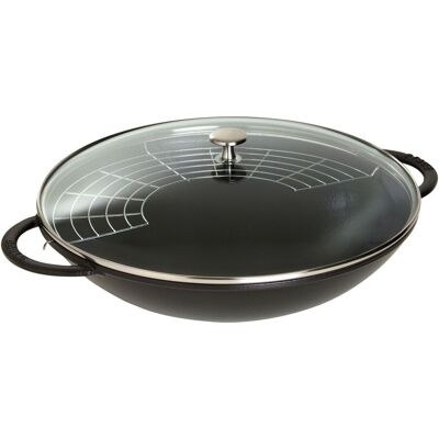 Staub Specialities Wok Med Glaslåg 37 Cm, Støbejern Staub Specialities Wok Med Glaslåg 37 Cm, Støbejern