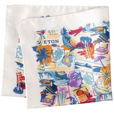 ETON Postcard Silk Twill Pocket Square ONESIZE ONESIZE ETON Postcard Silk Twill Pocket Square ONESIZE ONESIZE