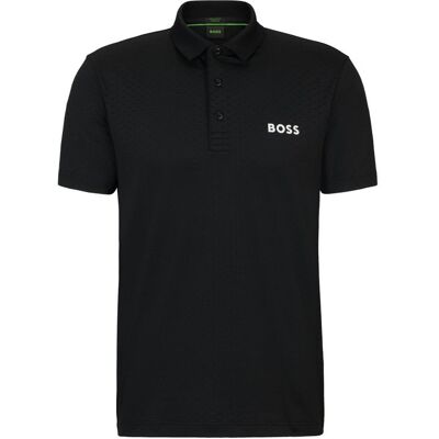 BOSS Paddytech Gradients Jacquard Tennis Poloshirt - Sort BOSS Paddytech Gradients Jacquard Tennis Poloshirt - Sort