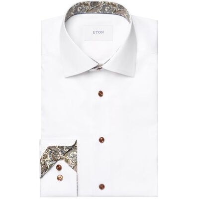 ETON Paisley Effect Signature Twill Shirt 40 40 ETON Paisley Effect Signature Twill Shirt 40 40