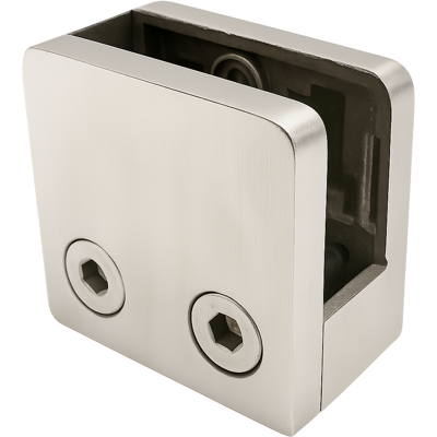 Glasholder 45x45x26 Mm Med Pin-Beslag Glas 6–10,76 Mm Aisi 304 Fladt System Satin Glasholder 45x45x26 Mm Med Pin-Beslag Glas 6–10,76 Mm Aisi 304 Fladt System Satin
