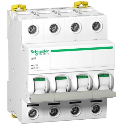 Schneider Electric 3-Faset Isolationsafbryder 4p 100a 415v Ac Isw-100-4 Acti9 Schneider Electric 3-Faset Isolationsafbryder 4p 100a 415v Ac Isw-100-4 Acti9