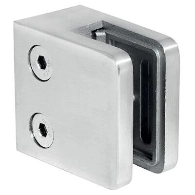 Glasbeslag 45x45x26 Mm, Glas 6-10,76 Mm, Aisi 304, Fladt System, Satin Glasbeslag 45x45x26 Mm, Glas 6-10,76 Mm, Aisi 304, Fladt System, Satin