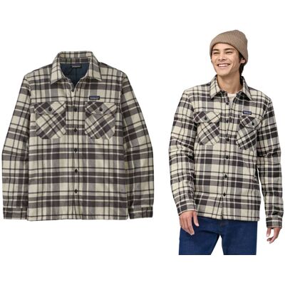Patagonia Insulated Organic Cotton Mw Fjord Flannel Shirt-Ice Caps: Smolder Blue (Icbe)-Xl Patagonia Insulated Organic Cotton Mw Fjord Flannel Shirt-Ice Caps: Smolder Blue (Icbe)-Xl