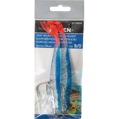 Fladen Deep Sea Rig Twintail Blue Glitter Fladen Deep Sea Rig Twintail Blue Glitter