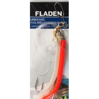 Fladen Gummi Makk Rig-12/0-Rød/luminous Fladen Gummi Makk Rig-12/0-Rød/luminous