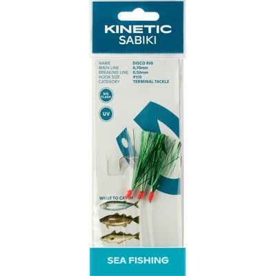 Kinetic Sabiki Disco Torsk/Makrel Forfang - #1/0 Grøn/Hvid - Fiskegarn Kinetic Sabiki Disco Torsk/Makrel Forfang - #1/0 Grøn/Hvid - Fiskegarn