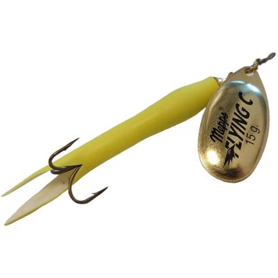 Mepps Aglia Fly Upstream-15 Gr.-Chartreuse/guld Blad Mepps Aglia Fly Upstream-15 Gr.-Chartreuse/guld Blad