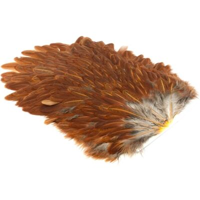 Whiting 4 B'S Hen Saddle-White Dyed Brown Whiting 4 B'S Hen Saddle-White Dyed Brown