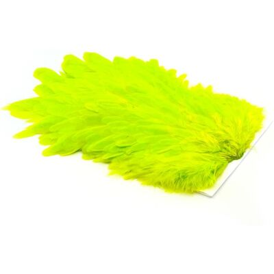 Whiting 4 B'S Hen Saddle-White Dyed Fl. Yellow Chartreuse Whiting 4 B'S Hen Saddle-White Dyed Fl. Yellow Chartreuse