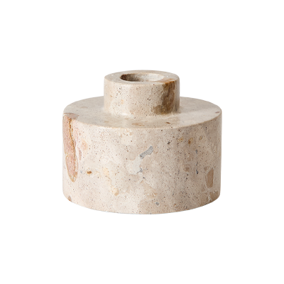 Muubs Vita Lysestage Medium H6 Cm Seashell Marmor Muubs Vita Lysestage Medium H6 Cm Seashell Marmor