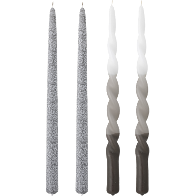 Bloomingville Frost Stearinlys 4-Pak 35 Cm Grå 100% Paraffin Bloomingville Frost Stearinlys 4-Pak 35 Cm Grå 100% Paraffin