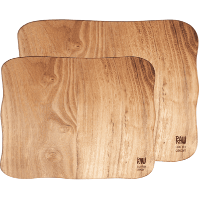 Aida Raw Teak Skærebrætsæt (32x24 Cm Og 40x30 Cm) Aida Raw Teak Skærebrætsæt (32x24 Cm Og 40x30 Cm)