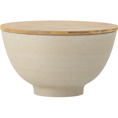 Bloomingville Lee Skål med låg - Stor, Beige, Stentøj Bloomingville Lee Skål med låg - Stor, Beige, Stentøj