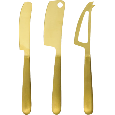 House Doctor Cheese Osteknive Sæt Med 3 Dele, Gylden House Doctor Cheese Osteknive Sæt Med 3 Dele, Gylden