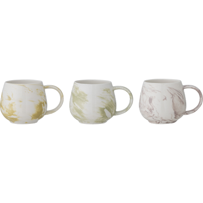 Bloomingville Palma Krus 300 Ml, 3 Stk, Stentøj Bloomingville Palma Krus 300 Ml, 3 Stk, Stentøj