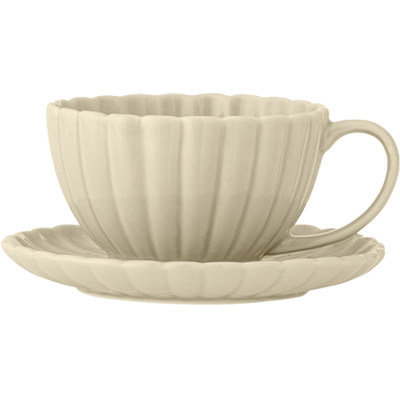 Bloomingville Latina Cappuccino Kop Med Underkop - Natur Bloomingville Latina Cappuccino Kop Med Underkop - Natur