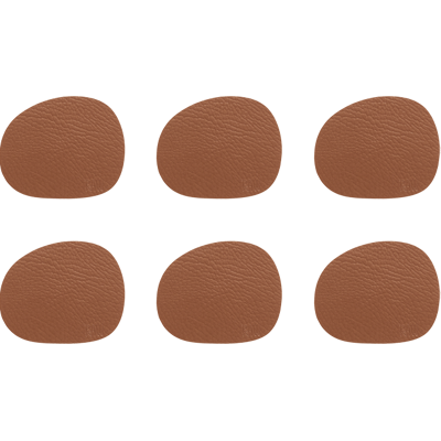 Aida Raw Buffalo Coasters Glasbrikker 6-Pak - Cinnamon Brown Aida Raw Buffalo Coasters Glasbrikker 6-Pak - Cinnamon Brown