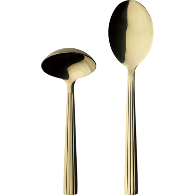 Aida Raw Serveringssæt 2 Dele (Sauce- Og Kartoffelske) - Champagne Guld Aida Raw Serveringssæt 2 Dele (Sauce- Og Kartoffelske) - Champagne Guld