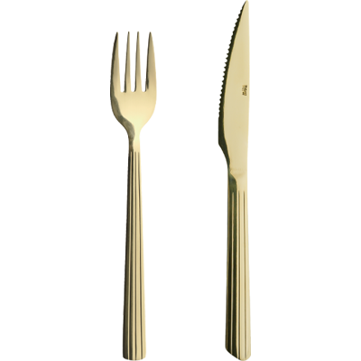 Aida Raw Steaksæt 8 Dele - Champagne Guld Aida Raw Steaksæt 8 Dele - Champagne Guld