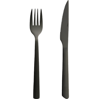 Aida Raw Steaksæt 8 Dele - Mat Sort Aida Raw Steaksæt 8 Dele - Mat Sort