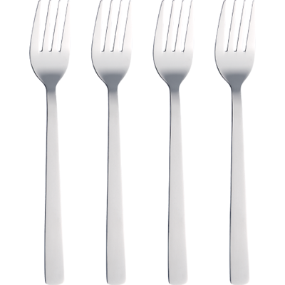 Aida Raw Gaffel 4-Pak - Blank Stål Aida Raw Gaffel 4-Pak - Blank Stål