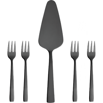 Aida Raw Kagesæt 5 Dele - Blank Sort Aida Raw Kagesæt 5 Dele - Blank Sort