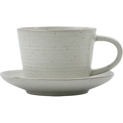 House Doctor Pion Kaffekop og Underkop - Rustik Hvid Glasur House Doctor Pion Kaffekop og Underkop - Rustik Hvid Glasur
