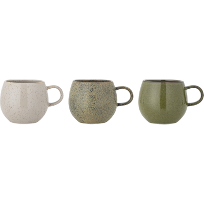 Bloomingville Addison Krus Grøn 50 Cl 3-Pak Kaffekrus I Stentøj Bloomingville Addison Krus Grøn 50 Cl 3-Pak Kaffekrus I Stentøj
