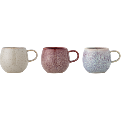Bloomingville Addison Krus Rosa 50 Cl 3-Pak Kaffekrus I Stentøj Bloomingville Addison Krus Rosa 50 Cl 3-Pak Kaffekrus I Stentøj