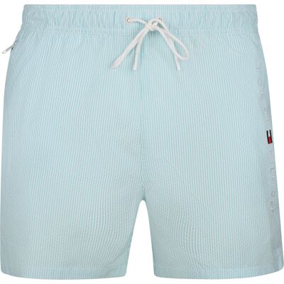 Tommy Hilfiger Badeshorts Drawstring Seersucker Aqua Blå Grøn Turkis måle M Tommy Hilfiger Badeshorts Drawstring Seersucker Aqua Blå Grøn Turkis måle M