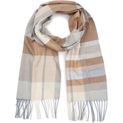 Suitable Tørklæde Softfeel Ternet Off-white Grå Beige Suitable Tørklæde Softfeel Ternet Off-white Grå Beige