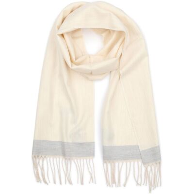 Suitable Tørklæde Softfeel Ecru Off-white Grå Suitable Tørklæde Softfeel Ecru Off-white Grå