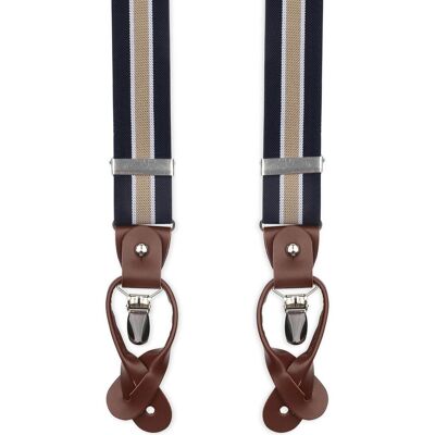 Suitable Luxe seler, marineblå med beige stribe Blå Mørkeblå Suitable Luxe seler, marineblå med beige stribe Blå Mørkeblå