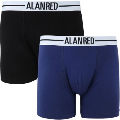 Alan Red Boxershorts 2-pak Sort Mørkeblå Blå måle S Alan Red Boxershorts 2-pak Sort Mørkeblå Blå måle S