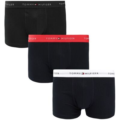 Tommy Hilfiger Boxershorts 3-pakke Multicolour Sort Mørkeblå måle XXL Tommy Hilfiger Boxershorts 3-pakke Multicolour Sort Mørkeblå måle XXL