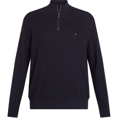 Tommy Hilfiger Big & Tall half-zip sweater i struktur, marineblå Blå Mørkeblå måle 3XL Tommy Hilfiger Big & Tall half-zip sweater i struktur, marineblå Blå Mørkeblå måle 3XL