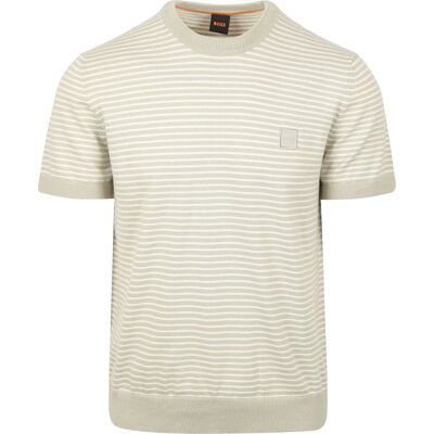 Boss Kanache Strik T-shirt Grå Beige måle L Boss Kanache Strik T-shirt Grå Beige måle L